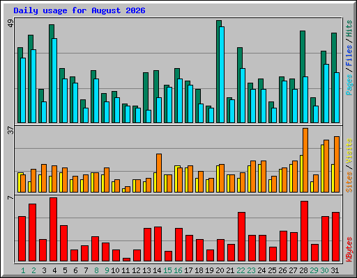 Daily usage for August 2026