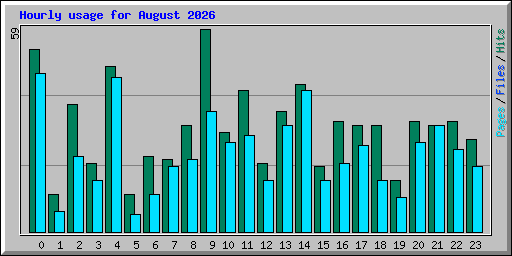Hourly usage for August 2026